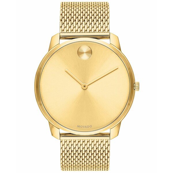 モバド メンズ 腕時計 アクセサリー Men's Swiss Bold Gold Ion-Plated Stainless Steel Mesh Bracelet Watch 42mm Gold