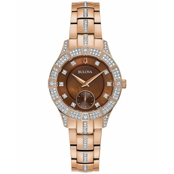 ブロバ レディース 腕時計 アクセサリー Women's Phantom Crystal & Rose Gold-Tone Stainless Steel Bracelet Watch 31mm Rose Gold