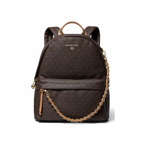 マイケルコース レディース バックパック・リュックサック バッグ Signature Slater Medium Backpack Brown/Acorn/Gold