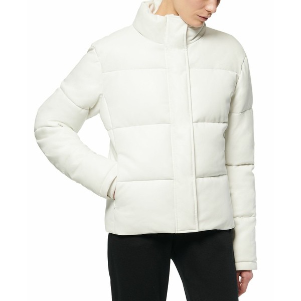 マークニューヨーク レディース ジャケット＆ブルゾン アウター Faux-Leather Puffer Coat Ivory