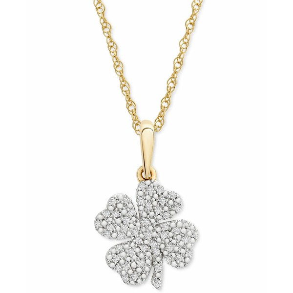 ラップド レディース ネックレス・チョーカー・ペンダントトップ アクセサリー Diamond Clover 18" Pendant Necklace (1/10 ct. t.w.) i