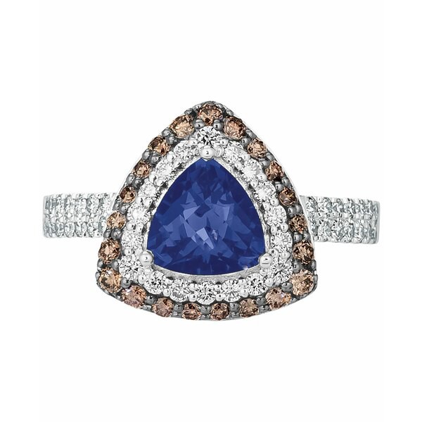 ルヴァン レディース リング アクセサリー Blueberry Tanzanite (1-1/10 ct. t.w.) & Diamond (3/4 ct. t.w.) Halo Ring in 14k White Go