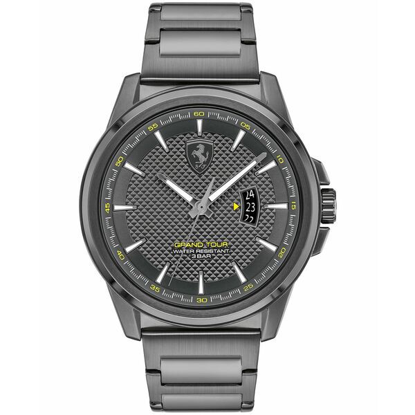 フェラーリ メンズ 腕時計 アクセサリー Men's Grand Tour Gray-Tone Stainless Steel Bracelet Watch 44mm Grey