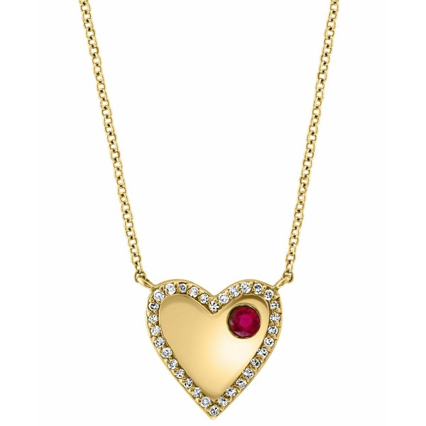 エフィー コレクション レディース ネックレス・チョーカー・ペンダントトップ アクセサリー EFFY® Ruby (1/8 ct. t.w.) & Diamond (