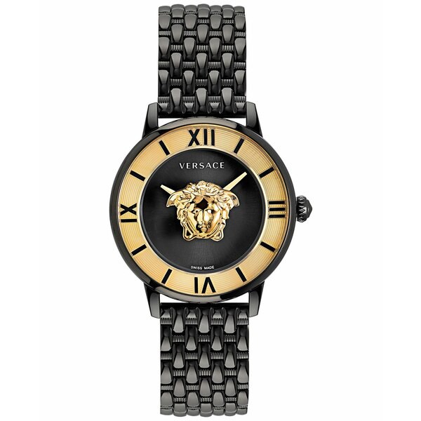 ヴェルサーチ レディース 腕時計 アクセサリー Women's Swiss La Medusa Black Ion Plated Stainless Steel Bracelet Watch 38mm Ip Blac