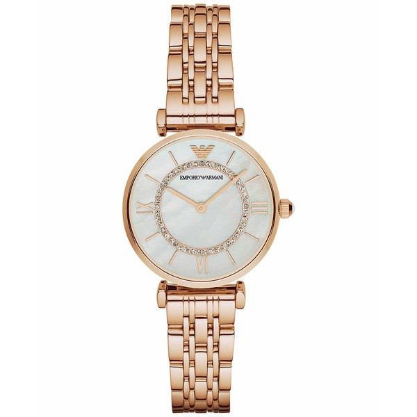 エンポリオ アルマーニ レディース 腕時計 アクセサリー Women's Rose Gold-Tone Stainless Steel Bracelet Watch 32mm AR1909 No Color