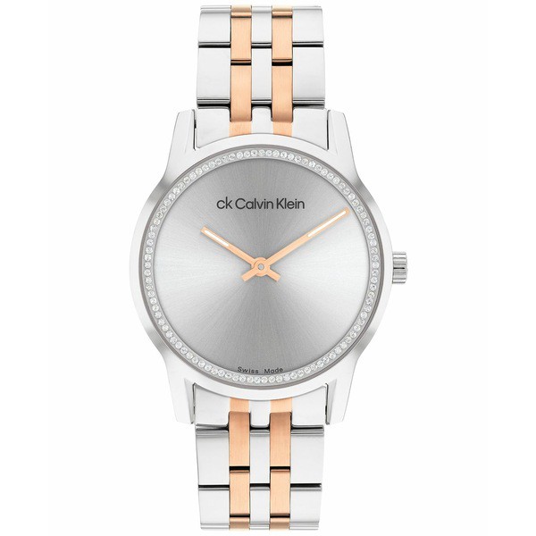 カルバンクライン レディース ワンピース トップス Women's Swiss Dressed Two-Tone Stainless Steel Bracelet Watch 32mm Two Tone