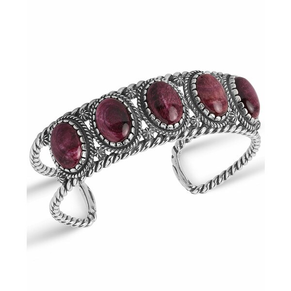 アメリカンウェスト レディース ブレスレット・バングル・アンクレット アクセサリー Sterling Silver Gemstone Rope Cuff Bracelet in O