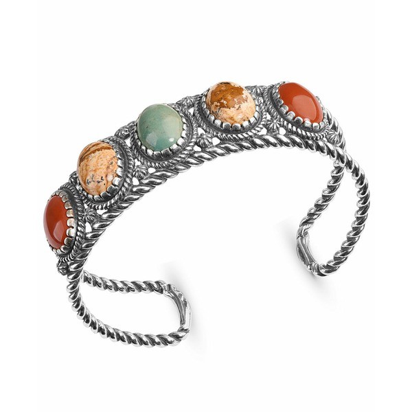 アメリカンウェスト レディース ブレスレット・バングル・アンクレット アクセサリー Gemstone 5-Stone Cuff Bracelet Red Jasper, Pictu