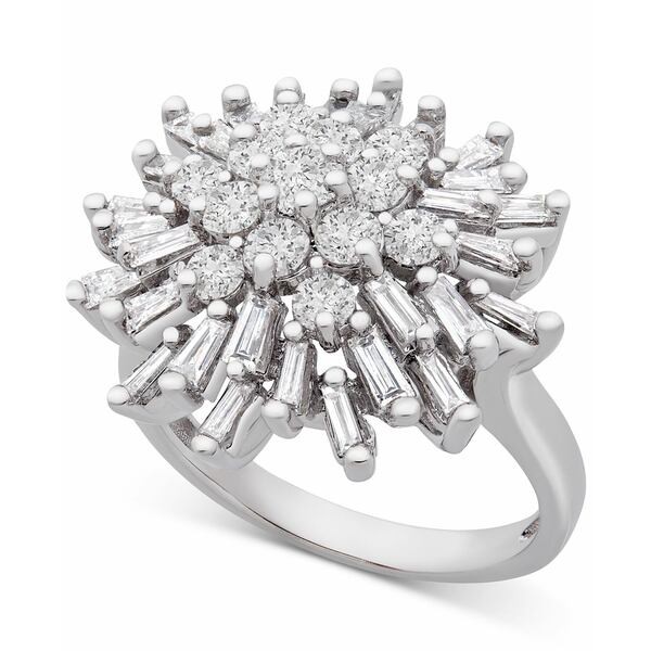 ラップド イン ラブ レディース リング アクセサリー Diamond Starburst Cluster Ring (1-1/2 ct. t.w.) in 14k White Gold, Created for