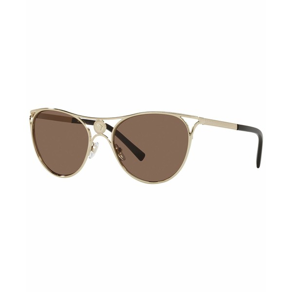 ヴェルサーチ レディース サングラス＆アイウェア アクセサリー Women's Sunglasses, VE2237 57 Pale Gold-Tone