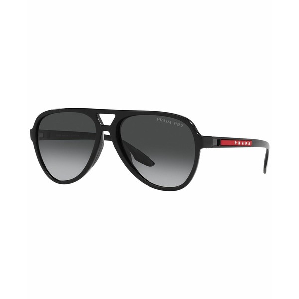 プラダ メンズ サングラス・アイウェア アクセサリー Men's Polarized Sunglasses, 59 Black