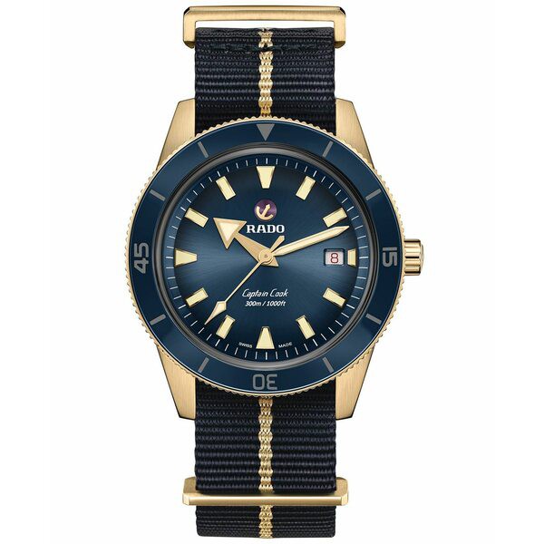 ラド メンズ 腕時計 アクセサリー Men's Swiss Automatic Captain Cook Blue NATO Strap Watch 42mm Blue