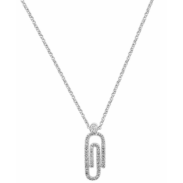 エフィー コレクション レディース ネックレス・チョーカー・ペンダントトップ アクセサリー EFFY® Diamond Paperclip 18" Pendant N