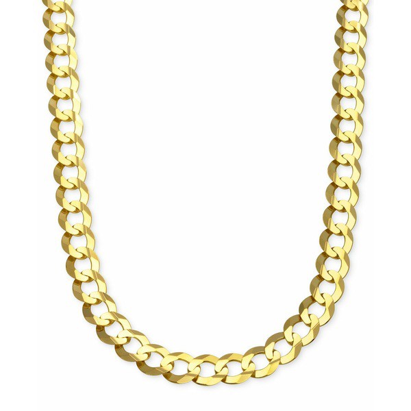 イタリアン ゴールド レディース ネックレス・チョーカー・ペンダントトップ アクセサリー Curb Chain Link Necklace (10 mm) in Solid 1