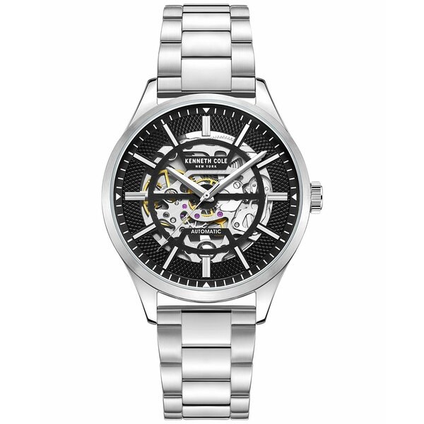 ケネスコール メンズ 腕時計 アクセサリー Men's Automatic Stainless Steel Bracelet Watch 42mm Silver