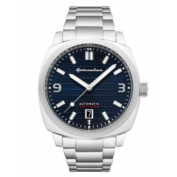 スピ二カー メンズ 腕時計 アクセサリー Men's Hull Automatic Silver-Tone Stainless Steel Bracelet Watch 42mm Navy