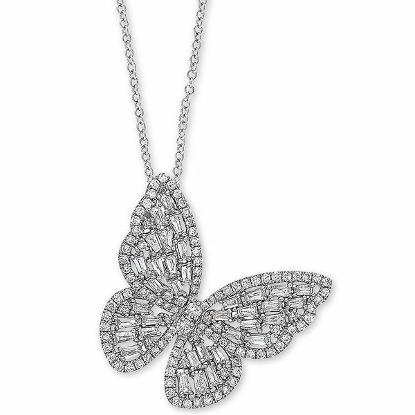 エフィー コレクション レディース ネックレス・チョーカー・ペンダントトップ アクセサリー EFFY® Diamond Butterfly 18" Pendant N