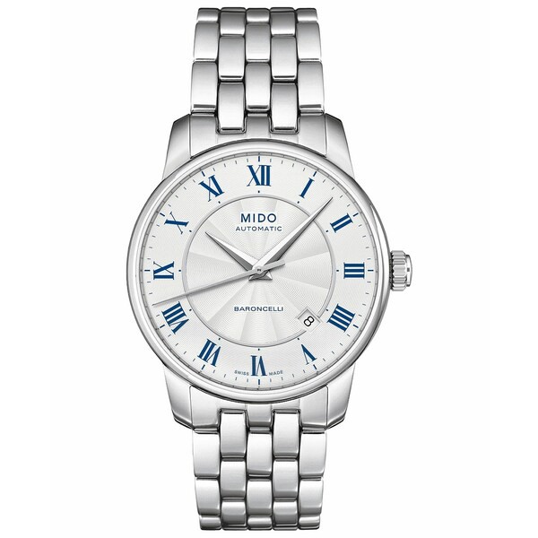 ミド メンズ 腕時計 アクセサリー Men's Swiss Automatic Baroncelli Stainless Steel Bracelet Watch 38mm Stainless Steel