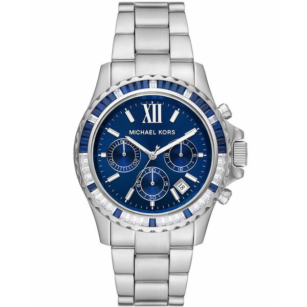 マイケルコース レディース 腕時計 アクセサリー Women's Everest Chronograph Stainless Steel Bracelet Watch 42mm Silver-Tone