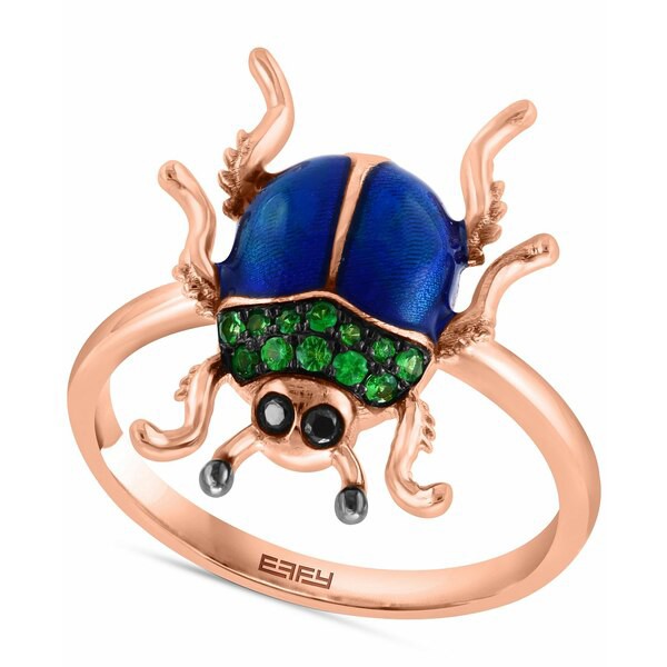 エフィー コレクション レディース リング アクセサリー EFFY® Tsavorite (1/6 ct. t.w.) & Black Diamond Accent Beetle Ring in Bl