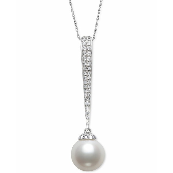 ベル ドゥ メール レディース ネックレス・チョーカー・ペンダントトップ アクセサリー Cultured Freshwater Pearl (9mm) & Diamond (1/5