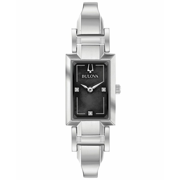 ブロバ レディース 腕時計 アクセサリー Women's Diamond-Accent Stainless Steel Bangle Bracelet Watch 18x33mm Silver