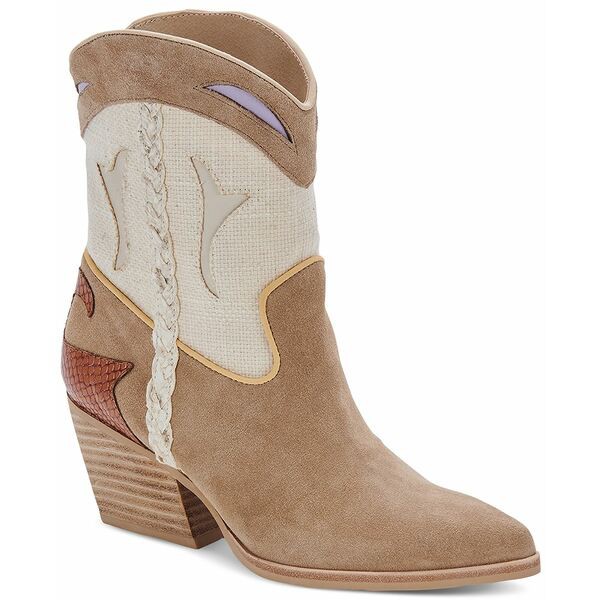 ドルチェヴィータ レディース ブーツ＆レインブーツ シューズ Loral Western Dress Booties Ivory Croco Print Leather