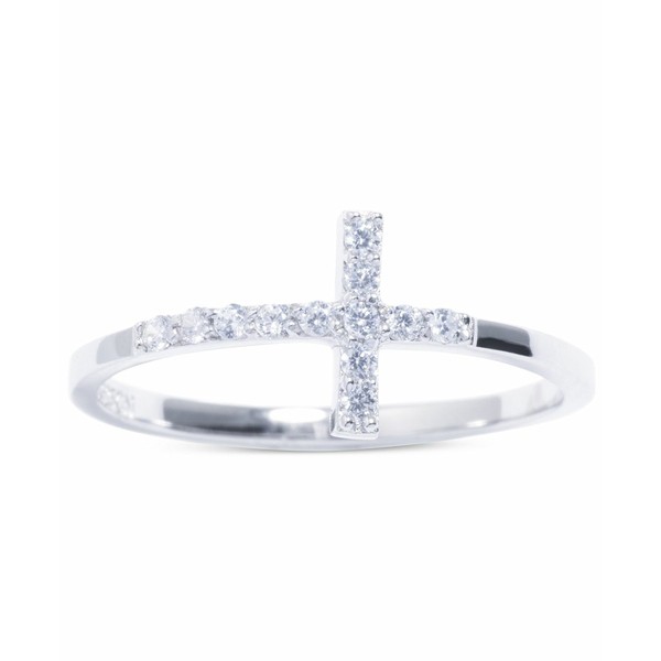 21新作モデル ジャニ ベルニーニ レディース リング アクセサリー Cubic Zirconia East West Cross Ring In Sterling Silver Silver Saleアイテム Www Iacymperu Org