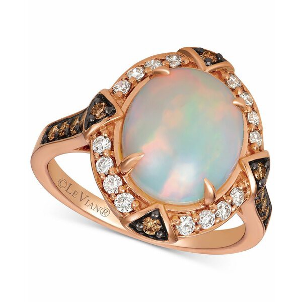 ルヴァン レディース リング アクセサリー Opal (2-1/5 ct. t.w.) & Diamond (1/2 ct. t.w.) Ring in 14k Rose Gold Opal