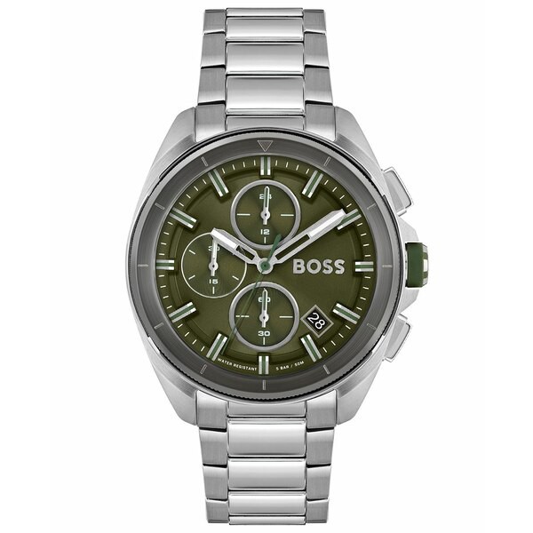 ボス メンズ 腕時計 アクセサリー Volane Men's Chronograph Silver-Tone Stainless Steel Bracelet Watch 44mm Silver