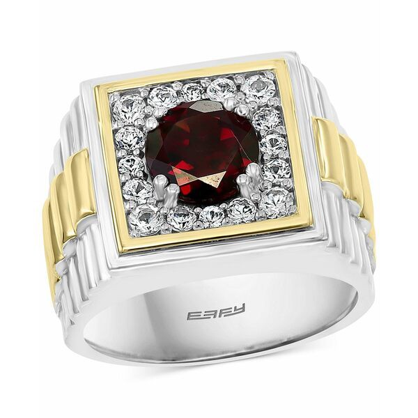 エフィー コレクション メンズ リング アクセサリー EFFY® Men's Rhodolite Garnet Ring (2-1/4 ct. t.w.) & White Sapphire (3/4 ct