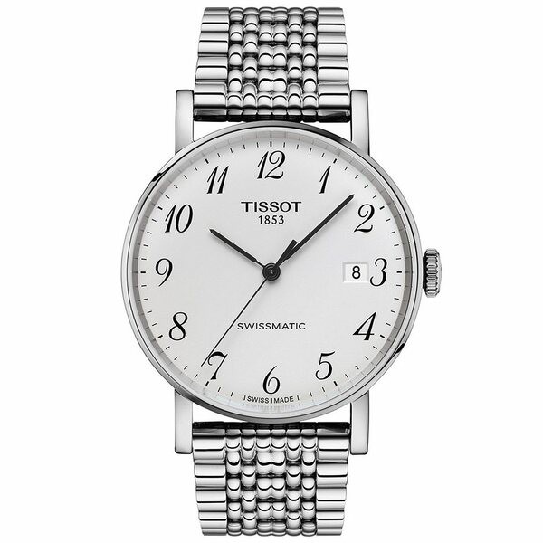 ティソット メンズ 腕時計 アクセサリー Men's Swiss Automatic T-Classic Everytime Swissmatic Gray Stainless Steel Bracelet Watch 4