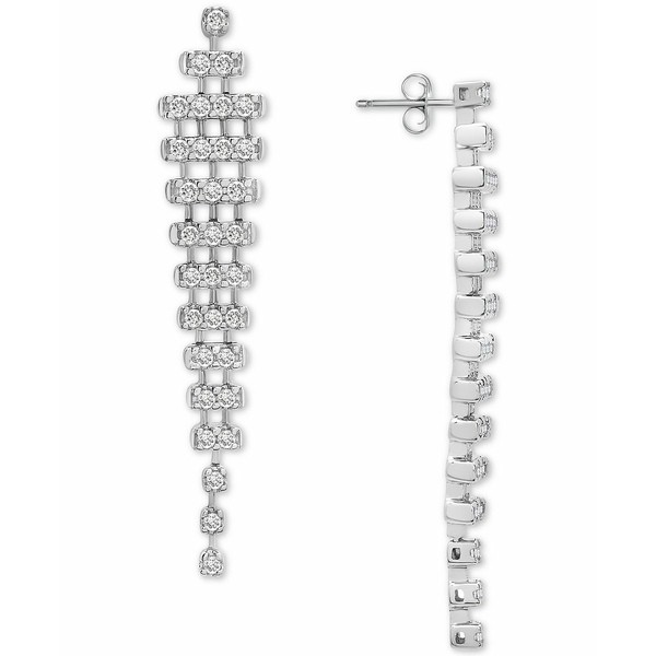 ラップド イン ラブ レディース ピアス＆イヤリング アクセサリー Diamond Mesh Drop Earrings (1 ct. t.w.) in 14k White Gold, Created