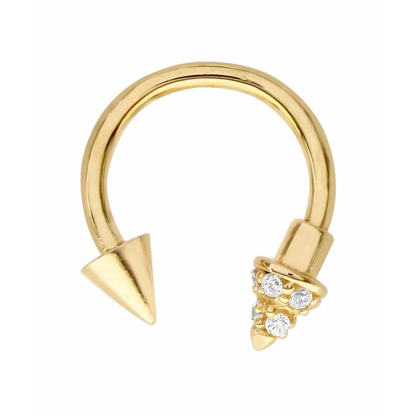 ローナ サットン レディース ピアス＆イヤリング アクセサリー Bodifine 10K Gold CZ Spiked Cartilage Hoop Gold