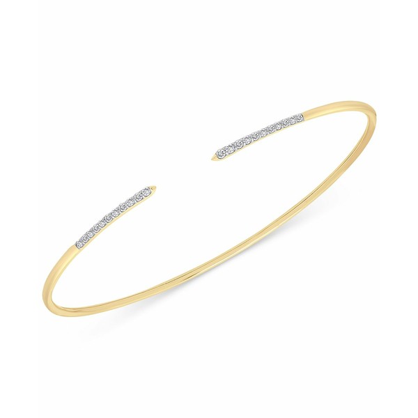 ラップド レディース ブレスレット・バングル・アンクレット アクセサリー Diamond Skinny Cuff Bangle Bracelet (1/10 ct. t.w.) in 14