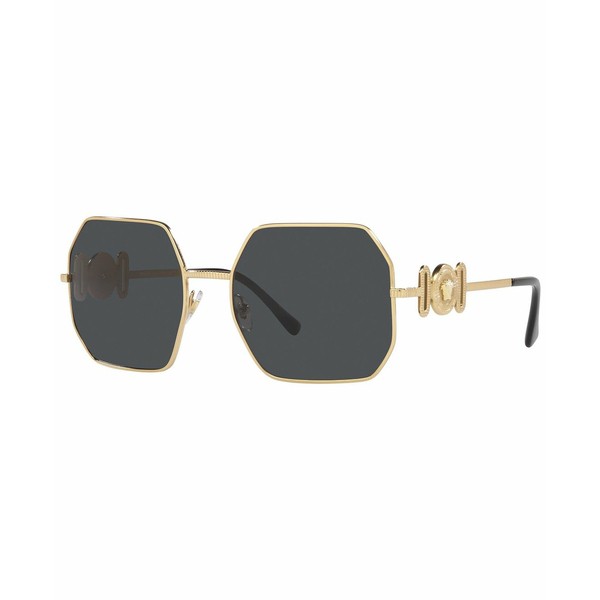 ヴェルサーチ レディース サングラス＆アイウェア アクセサリー Women's Sunglasses, VE2248 58 Gold-Tone