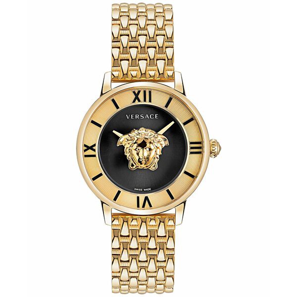 ヴェルサーチ レディース 腕時計 アクセサリー Women's Swiss La Medusa Gold Ion Plated Stainless Steel Bracelet Watch 38mm Ip Yello