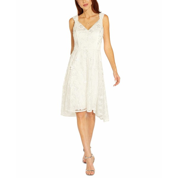 アドリアナ パペル レディース ワンピース トップス Embroidered High-Low Dress Ivory