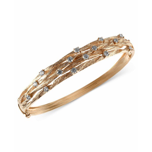 エフィー コレクション レディース ブレスレット・バングル・アンクレット アクセサリー D'Oro by EFFY® Diamond Textured Bangle (1