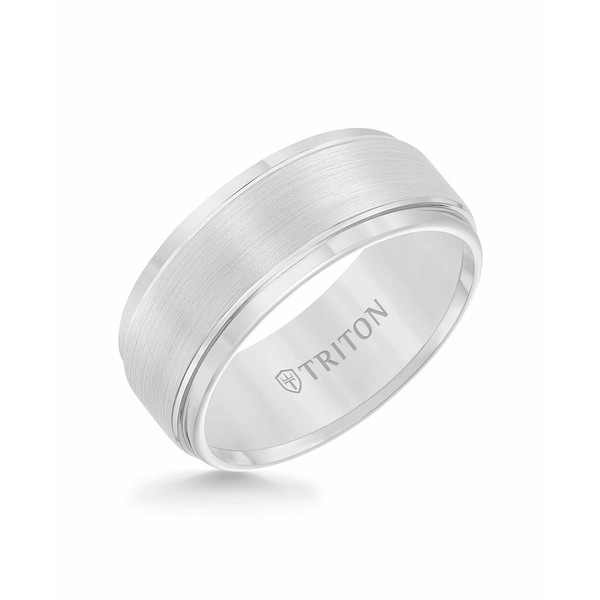 トライトン メンズ リング アクセサリー Men's White Tungsten Carbide Ring, Comfort Fit Wedding Band (9mm) Tungsten