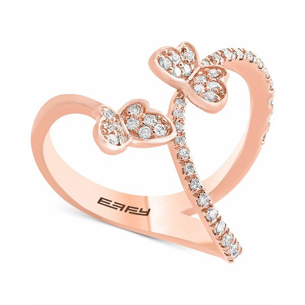 エフィー コレクション レディース リング アクセサリー EFFY® Diamond Butterfly Heart Ring (3/8 ct. t.w.) in 14k Rose Gold Rose