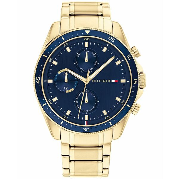 トミー ヒルフィガー メンズ 腕時計 アクセサリー Men's Chronograph Gold-Tone Bracelet Watch 44mm Gold