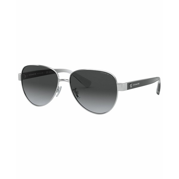 コーチ レディース サングラス＆アイウェア アクセサリー Women's Polarized Sunglasses, HC7111 Shiny Silver/Dark Gray Gradient POLAR