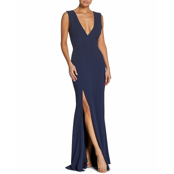 ドレスザポプレーション レディース ワンピース トップス Sandra V-Neck Gown Midnight Blue