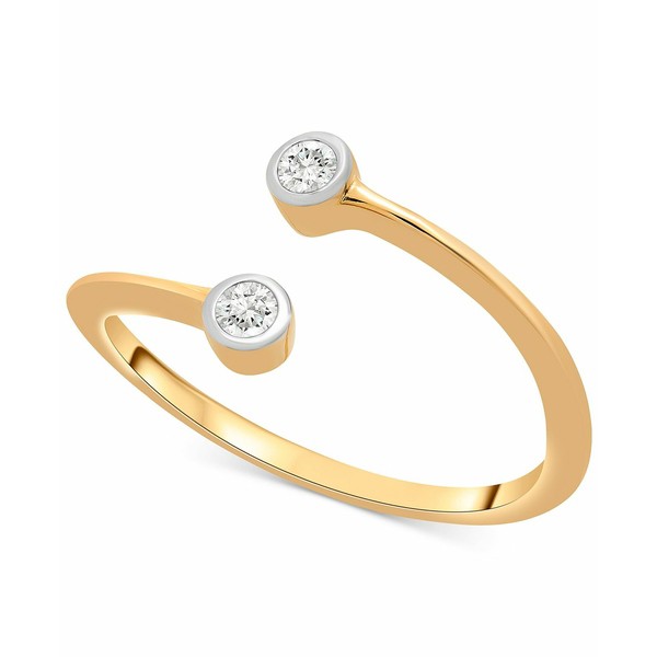 ラップド レディース リング アクセサリー Diamond Bezel Bypass Ring (1/10 ct. t.w.) in 14k Gold, Created for Macy's Yellow Gold