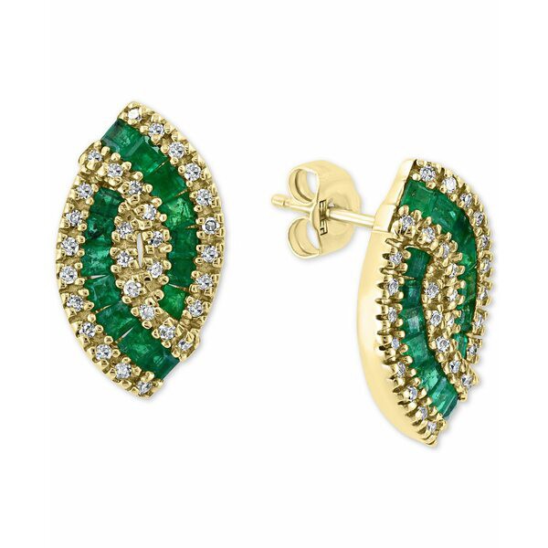 エフィー コレクション レディース ピアス＆イヤリング アクセサリー EFFY® Emerald (1-1/6 ct. t.w.) & Diamond (1/4 ct. t.w.) Swi