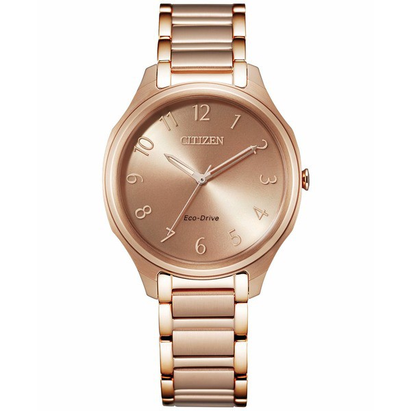 シチズン レディース 腕時計 アクセサリー Eco-Drive Women's Rose Gold-Tone Stainless Steel Bracelet Watch 35mm Rose Gold