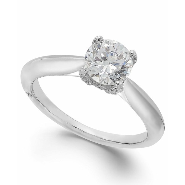 マルケッサ レディース リング アクセサリー Classic by Certified Diamond Solitaire Engagement Ring in 18k White Gold (1 ct. t.w.),