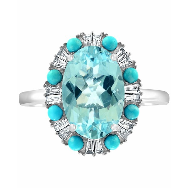 エフィー コレクション レディース リング アクセサリー EFFY® Aquamarine (2-5/8 ct. t.w.), Turquoise (2mm) & Diamond (1/4 ct. t